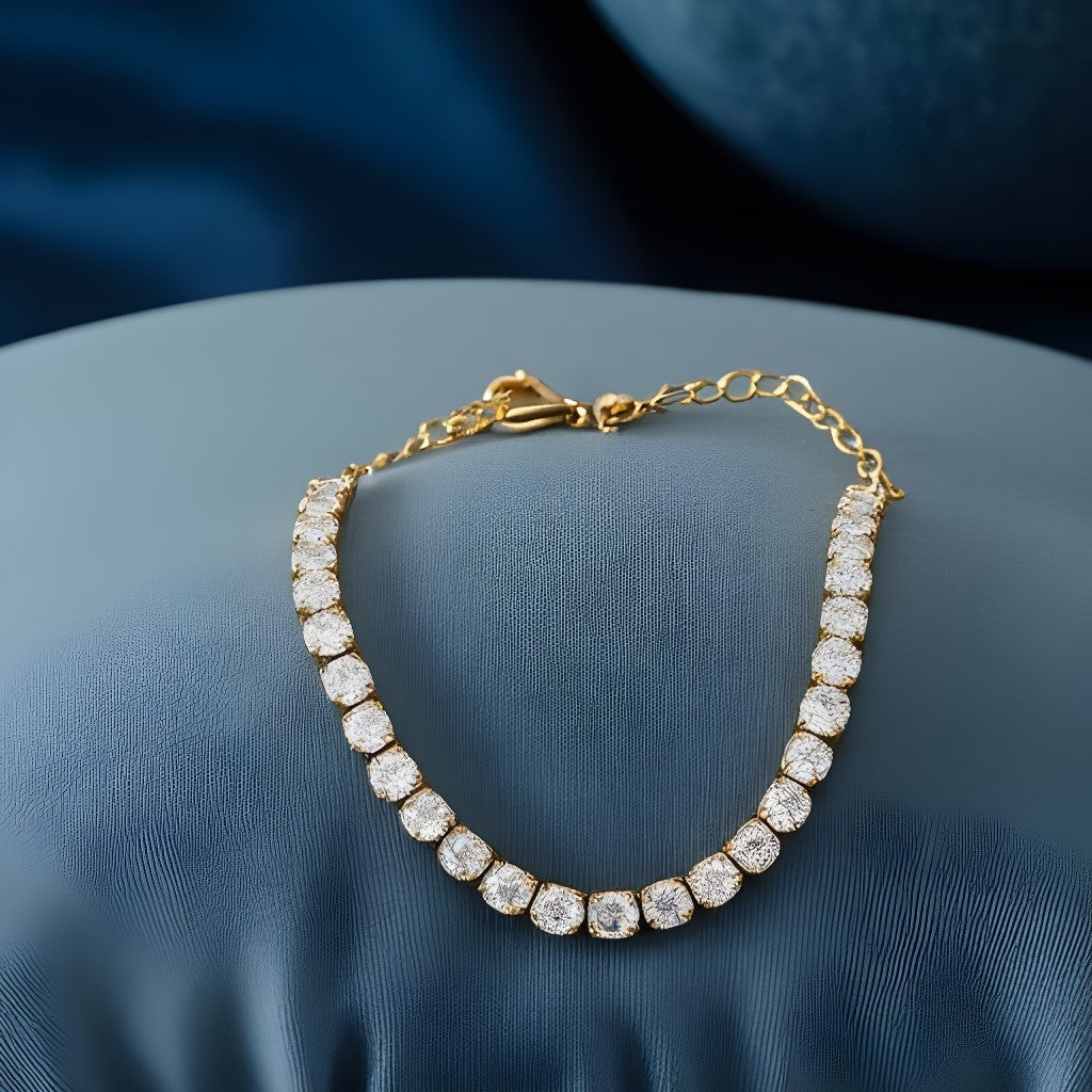 Allure - 18K Gold Plated Stainless Steel CZ Tennis Bracelet