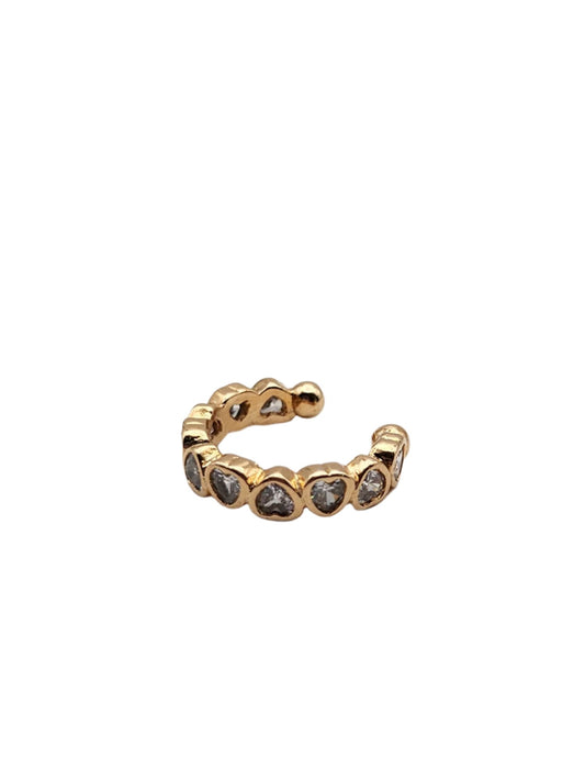 CZ Heart Shaped Ear Cuffs - 18k Gold Filled