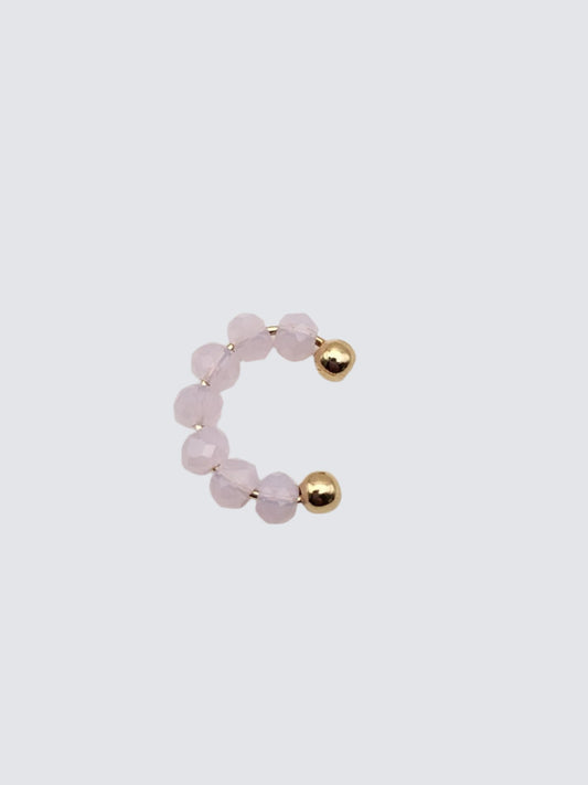 Crystal & Gold Bead Ear Cuff