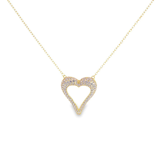 Heart CZ Pink Necklace - 18k Gold Filled